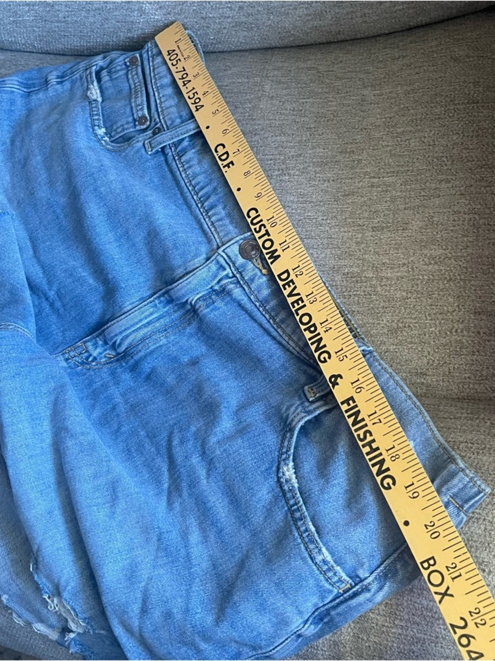 Aerie Womens Plus XXL Denim Shorts Cutoff Distressed Size Stretchy Blue T2 - Picture 8 of 9